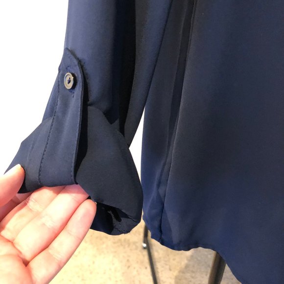 The Limited // Navy Blue Button Down Blouse - Picture 5 of 5